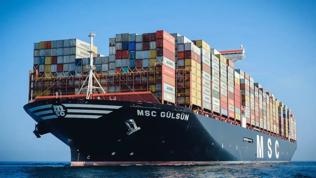 MSC Gulsun containership container ship boxship boxship supplied credit MSC - AB DEFENCE - Military Defence Spare Parts