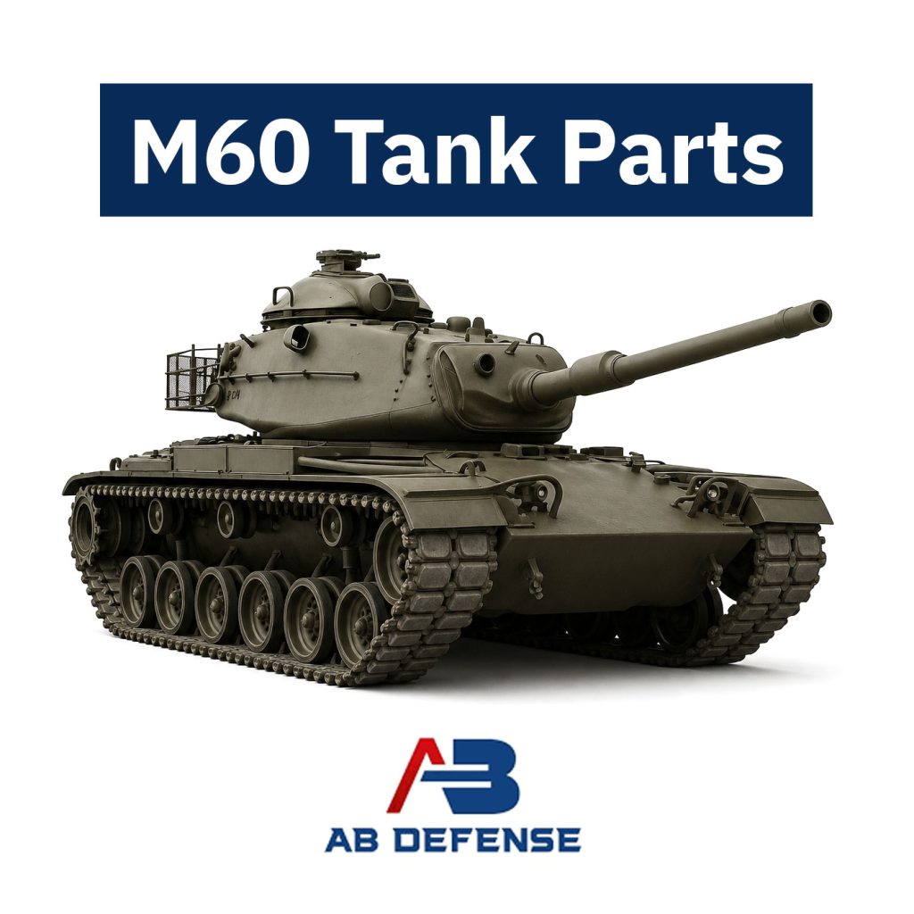 M60 main battle tank for military spare parts supply, including AVDS-1790 engine, drivetrain, transmission, track shoe and electrical assemblies.