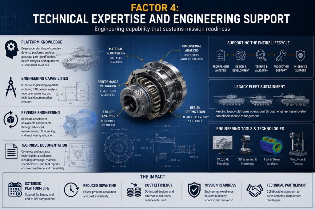 Professional defense industry visual featuring fighter jets, naval warships, tanks, helicopters, armored vehicles, and military spare parts representing supply chain resilience, operational readiness, defense logistics, and military sustainment operations.